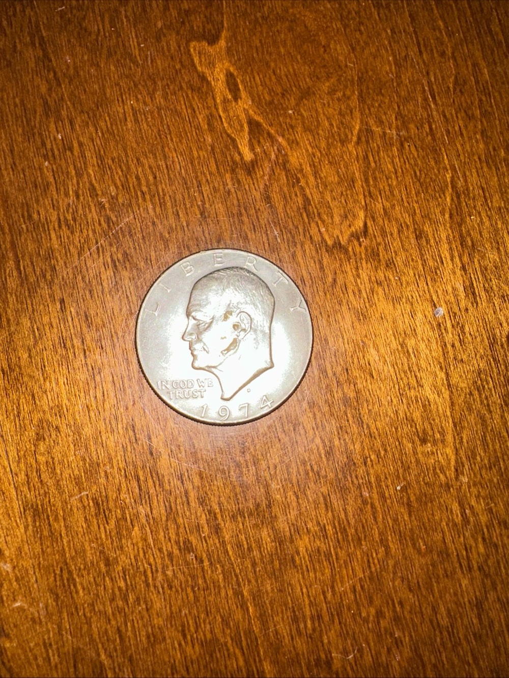 1974 Eisenhower Silver Dollar Coin - Silver Finish